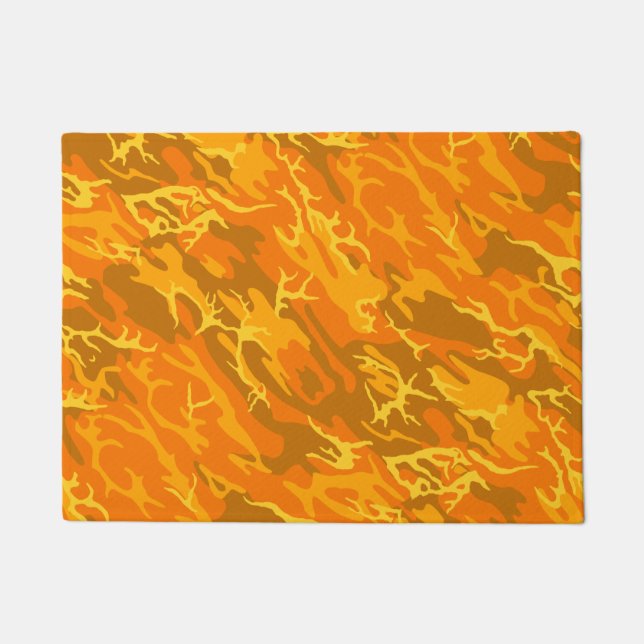 Orange Camouflage Fußmatte (Vorderseite)