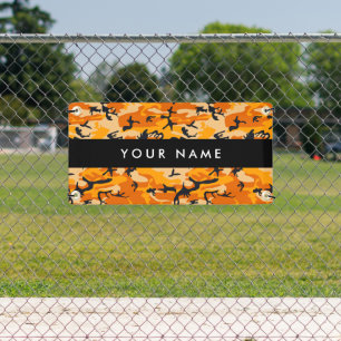 Orange Camouflage Ihr Name personalisieren Banner