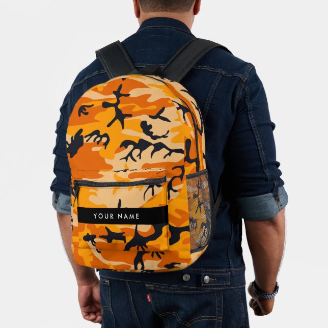 Orange Camouflage Ihr Name personalisieren Bedruckter Rucksack (Insitu (Modell))