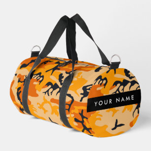 Orange Camouflage Ihr Name personalisieren Duffle Bag