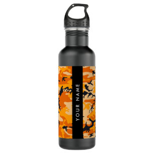 Orange Camouflage Ihr Name personalisieren Edelstahlflasche