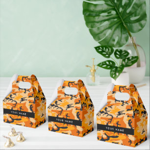 Orange Camouflage Ihr Name personalisieren Geschenkschachtel