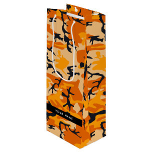 Orange Camouflage Ihr Name personalisieren Geschenktüte Für Weinflaschen
