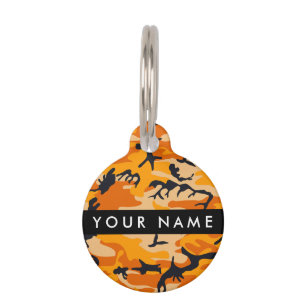 Orange Camouflage Ihr Name personalisieren Haustiermarke