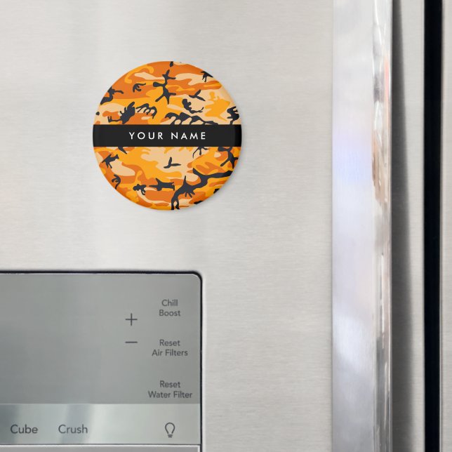 Orange Camouflage Ihr Name personalisieren Magnet (In Situ (Kühlschrank))