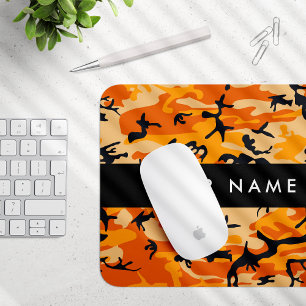 Orange Camouflage Ihr Name personalisieren Mousepad