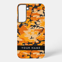 Orange Camouflage Ihr Name personalisieren Samsung Galaxy Hülle