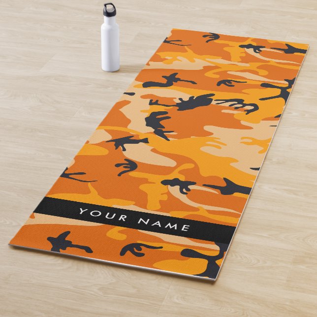 Orange Camouflage Ihr Name personalisieren Yogamatte (Beispiel)