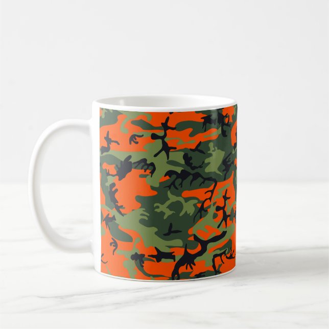 Orange Camouflage Kaffeetasse (Links)