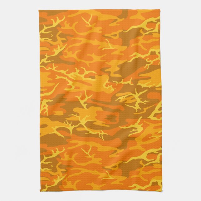 Orange Camouflage Küchentuch (Vertikal)