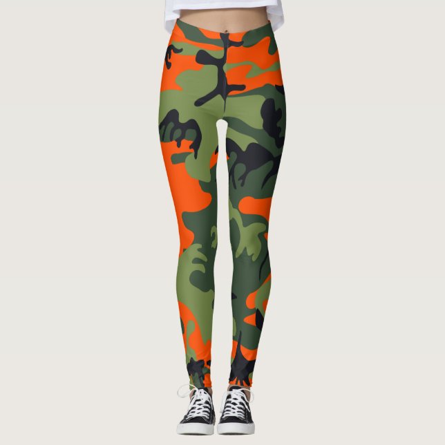Orange camouflage leggings (Vorderseite)