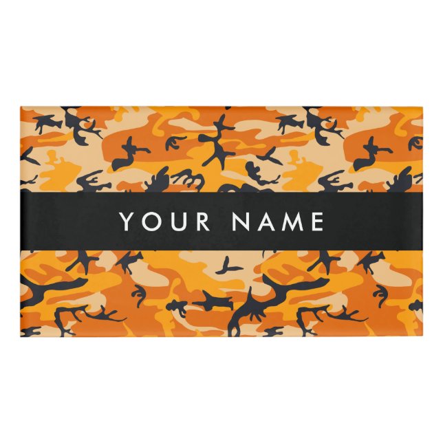 Orange Camouflage, Militär, Armee Namenschild (Vorderseite)