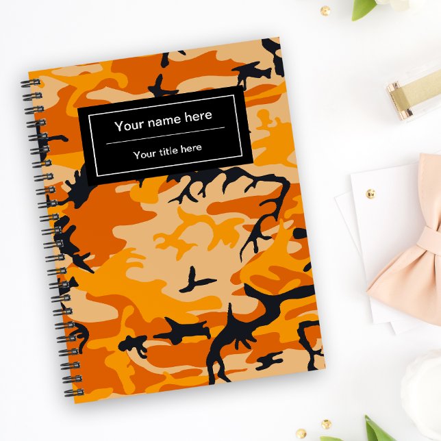 Orange Camouflage, Militär, Armee Notizbuch (Von Creator hochgeladen)