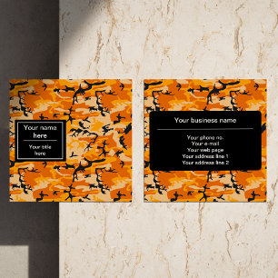 Orange Camouflage, Militär, Armee Quadratische Visitenkarte