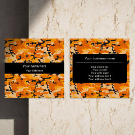 Orange Camouflage, Militär, Armee Quadratische Visitenkarte