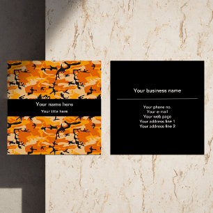Orange Camouflage, Militär, Armee Quadratische Visitenkarte