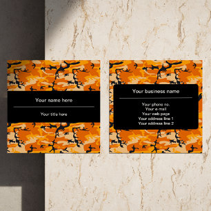 Orange Camouflage, Militär, Armee Quadratische Visitenkarte
