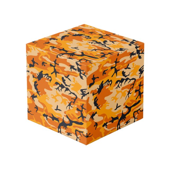 Orange Camouflage, Militär, Armee Würfel (Vorderseite Schrägansicht)