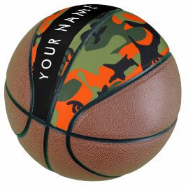 Orange Camouflage Pattern, Ihr Name, Personalisier Basketball