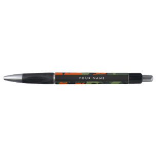 Orange Camouflage Pattern, Ihr Name, Personalisier Kugelschreiber