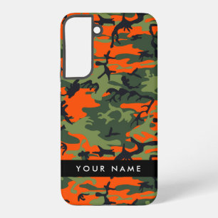 Orange Camouflage Pattern, Ihr Name, Personalisier Samsung Galaxy Hülle