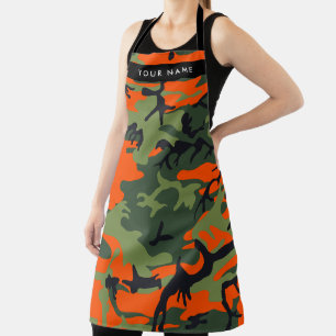 Orange Camouflage Pattern, Ihr Name, Personalisier Schürze