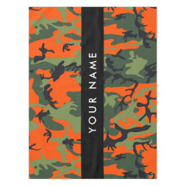 Orange Camouflage Pattern, Ihr Name, Personalisier Tischdecke