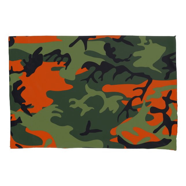 Orange Camouflage Patterns Kissenbezug (Vorderseite)