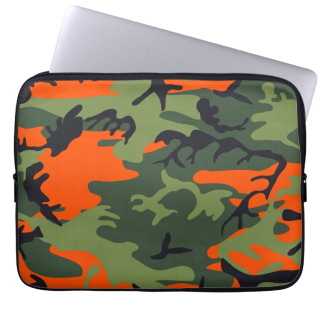 Orange Camouflage Patterns Laptopschutzhülle (Vorderseite)