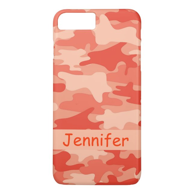 Orange Camouflage-Tarnungs-Name personalisiert Case-Mate iPhone Hülle (Rückseite)