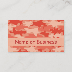Orange Camouflage-Tarnungs-Name personalisiert Visitenkarte