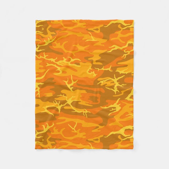 Orange Camouflage Throw Blanket Fleecedecke (Vorderseite)