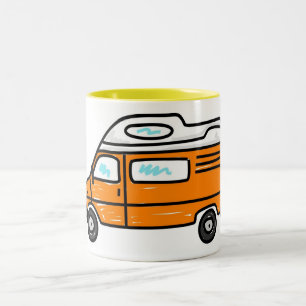 Orange Campervan Zweifarbige Tasse