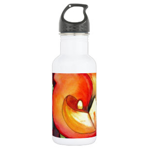 Orange Canna lia Blume Originale Aquarellkunst Trinkflasche
