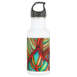 Orange Canna verlasse Aquarellfarben Originale Kun Trinkflasche