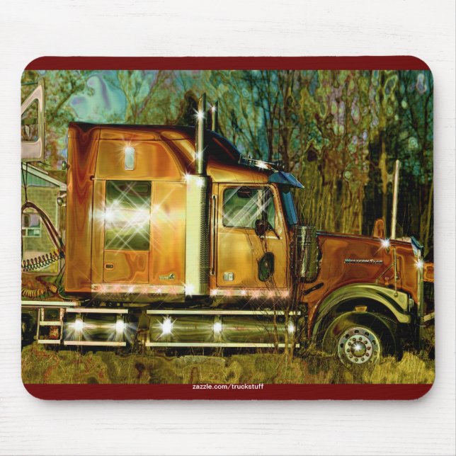 Orange Cargo Truck Truck Driver Mousepad (Vorne)