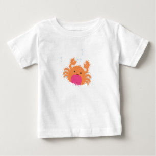 Orange Cartoon Crab Baby T-shirt