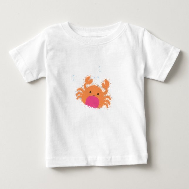 Orange Cartoon Crab Baby T-shirt (Vorderseite)
