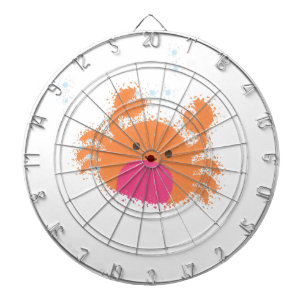 Orange Cartoon Crab Dartscheibe