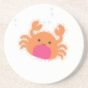 Orange Cartoon Crab Untersetzer