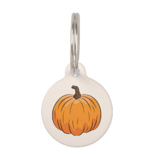 Orange Cartoon Herbst-Kürbis-Illustration Haustiermarke