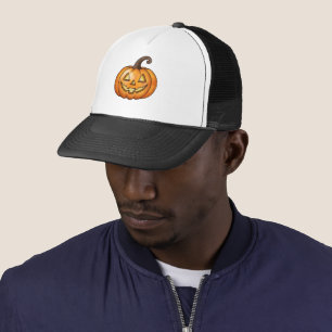 Orange Cartoon Kürbislaterne Pumpkin Halloween Truckerkappe