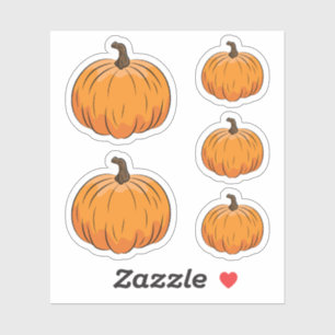Orange Cartoon Pumpkin Illustration Aufkleber