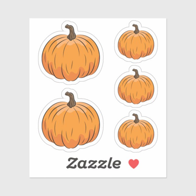 Orange Cartoon Pumpkin Illustration Aufkleber (Blatt)