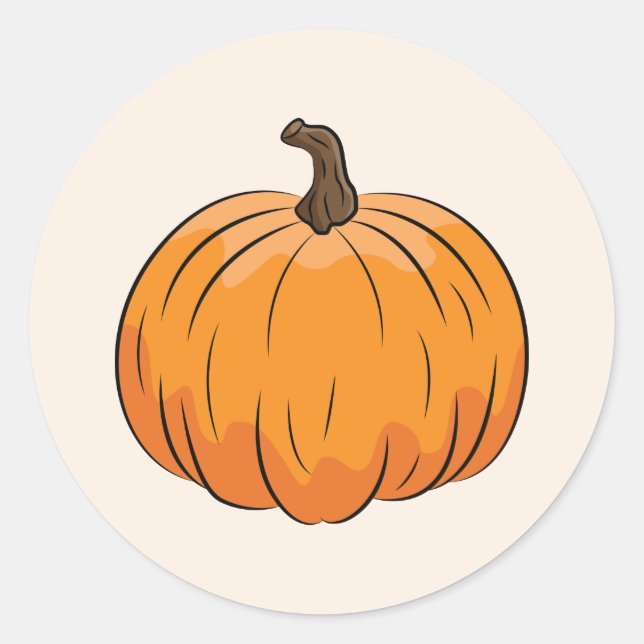 Orange Cartoon Pumpkin Illustration Runder Aufkleber (Vorderseite)