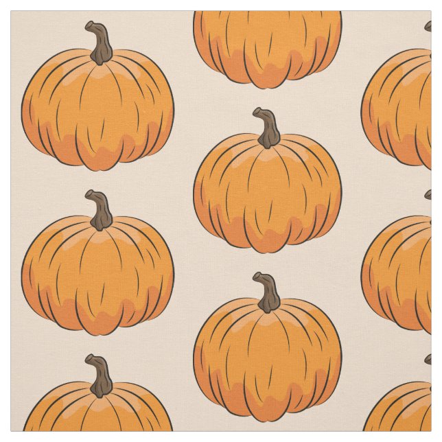 Orange Cartoon Pumpkin Illustration Stoff (Muster)