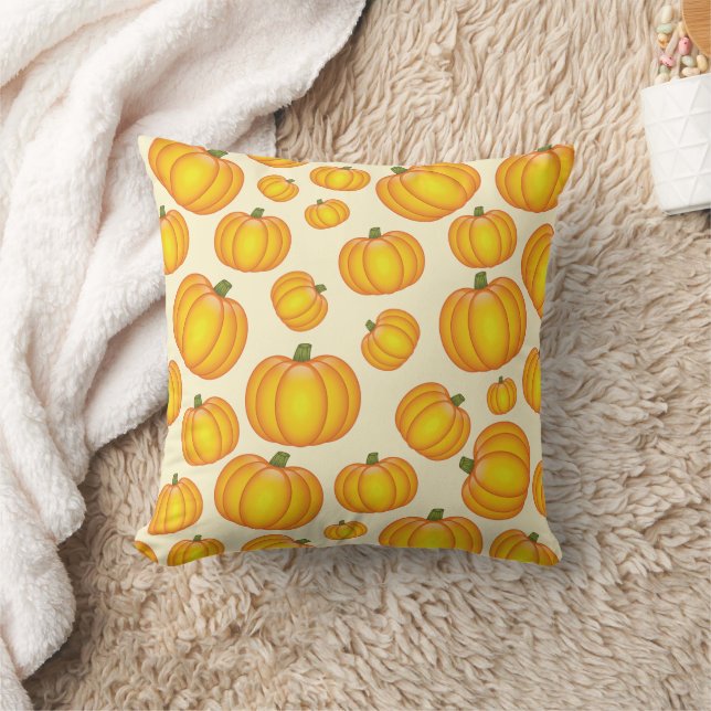 Orange Cartoon Pumpkin Pattern Kissen (Decke)