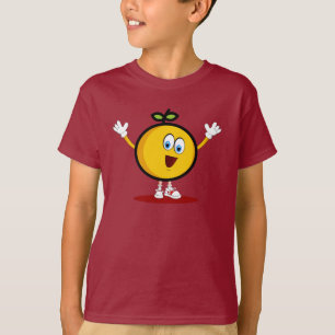 Orange Cartoonfigur mit Lächelgesicht T-Shirt