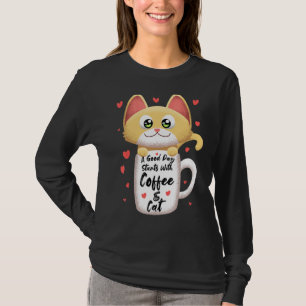 Orange Cat Coffee Cat Tasse Kitty Meining Spaß T-Shirt