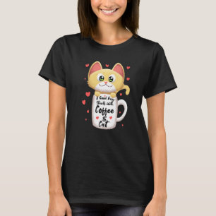 Orange Cat Coffee Cat Tasse Kitty Meining Spaß T-Shirt